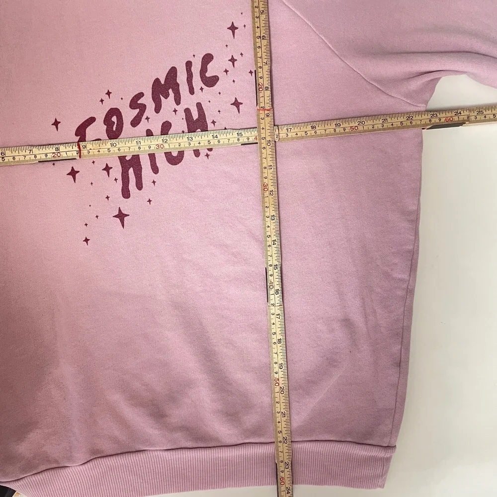 Wildfox Cosmic High‎ Graphic Sweatshirt Pink Raglan Pullover Sz Medium USA Space